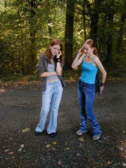 Ginger twins joined at the ears